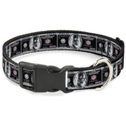 Plastic Clip Collar - 100 Dollar Bill X-Ray Black/White Plastic Clip Collars Buckle-Down