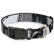 Plastic Clip Collar - 100 Dollar Bill CLOSE-UP White/Black Plastic Clip Collars Buckle-Down