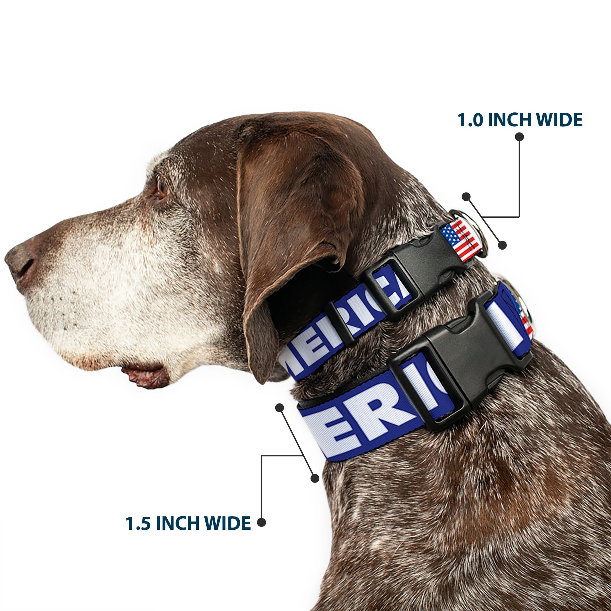 Plastic Clip Collar - 'MERICA/US Flag Blue/White/Red Plastic Clip Collars Buckle-Down