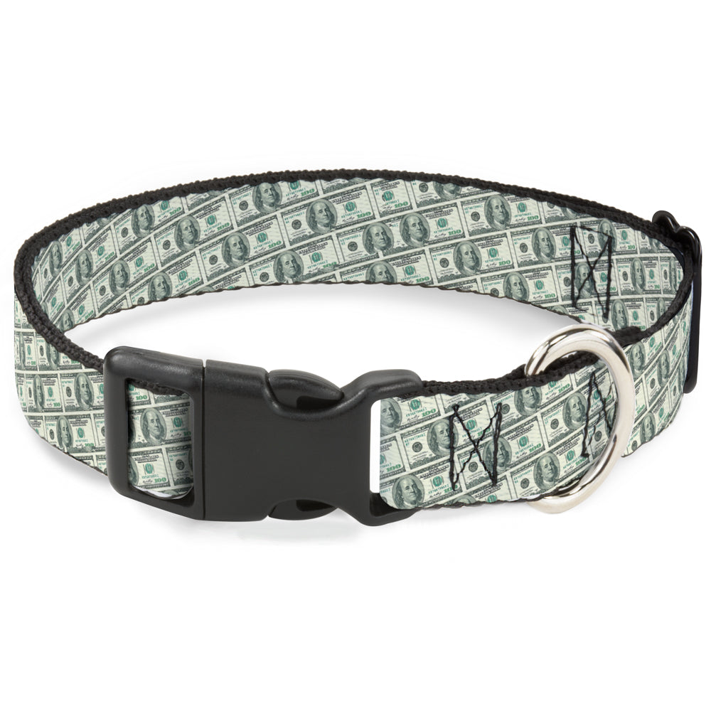 Plastic Clip Collar - 100 Dollar Bill Old Series 2006 Repeat Plastic Clip Collars Buckle-Down