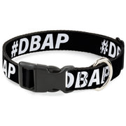 Plastic Clip Collar - #DBAP Hash Tag Text Black/White Plastic Clip Collars Buckle-Down