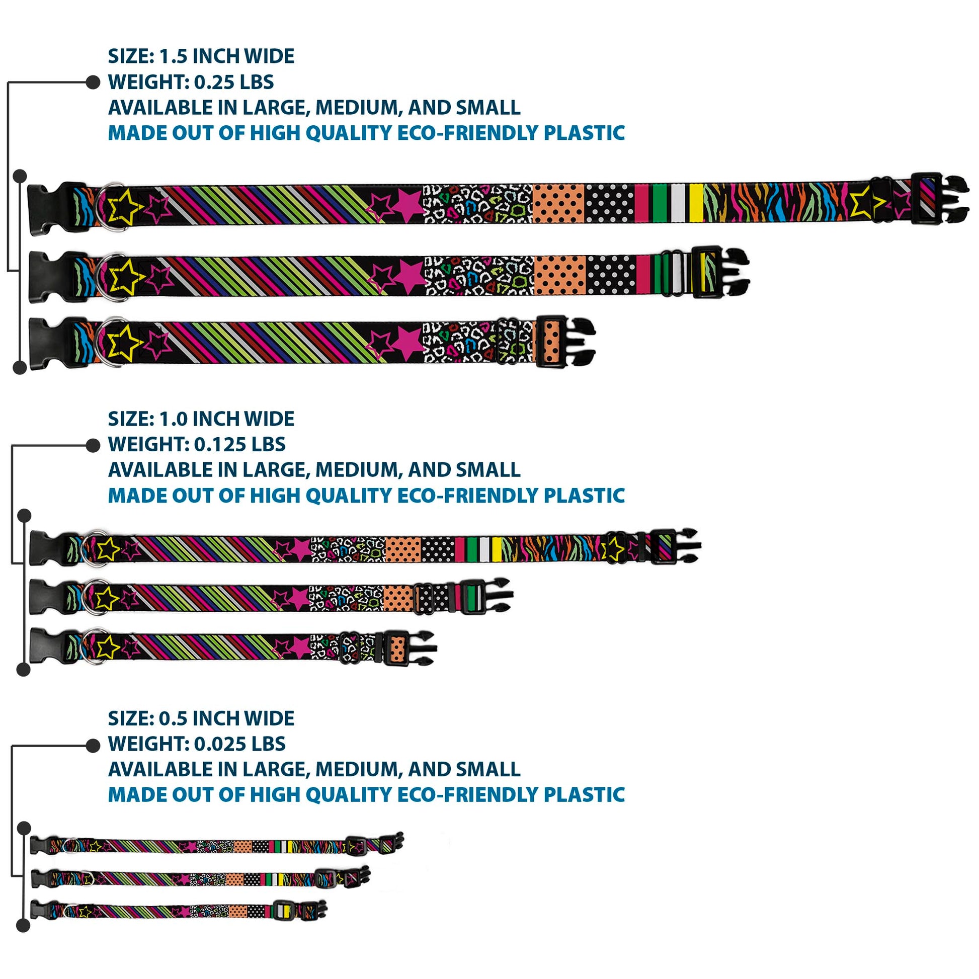 Plastic Clip Collar - Animal Skins & Stripes 1 Plastic Clip Collars Buckle-Down