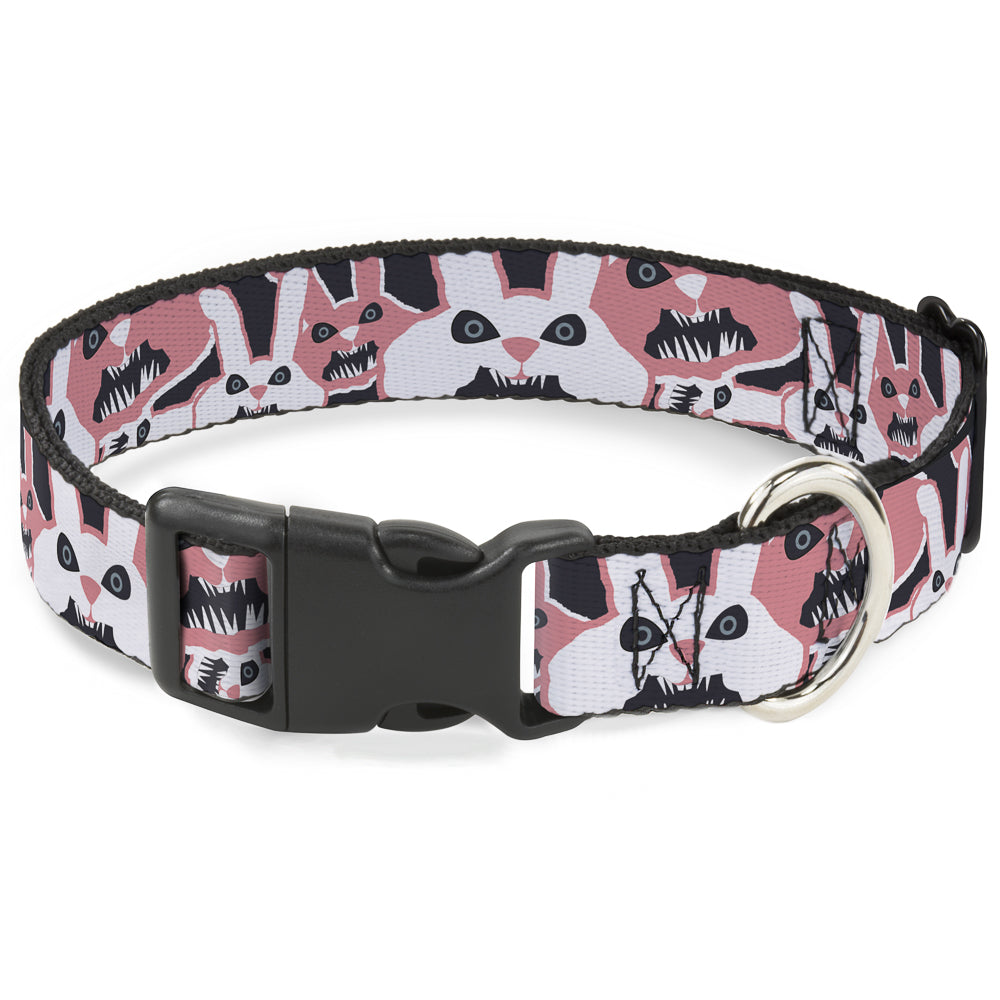 Plastic Clip Collar - Angry Bunnies Gray/Pinks Plastic Clip Collars Buckle-Down