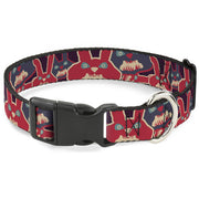 Plastic Clip Collar - Angry Bunnies Purple/Red/Blue Plastic Clip Collars Buckle-Down