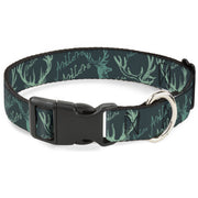 Plastic Clip Collar - Antlers Turquoise Plastic Clip Collars Buckle-Down