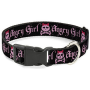 Plastic Clip Collar - Angry Girl Black/Pink Plastic Clip Collars Buckle-Down