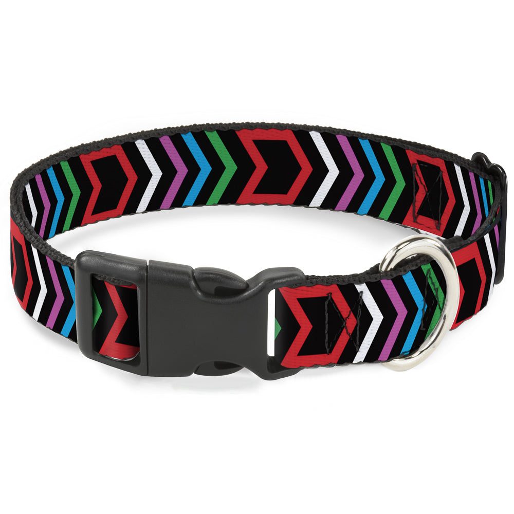 Plastic Clip Collar - Arrows Black/Multi Color Plastic Clip Collars Buckle-Down