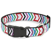 Plastic Clip Collar - Arrows White/Multi Color Plastic Clip Collars Buckle-Down