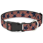 Plastic Clip Collar - Americana Stars & Stripes Red/White/Blue/White Plastic Clip Collars Buckle-Down