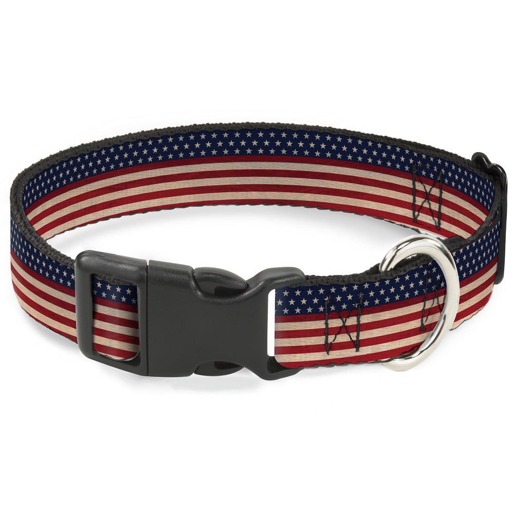 Plastic Clip Collar - American Flag Stripe Plastic Clip Collars Buckle-Down