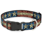 Plastic Clip Collar - Americana Vintage Stars & Stripes Plastic Clip Collars Buckle-Down