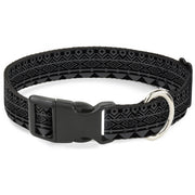 Plastic Clip Collar - Aztec1 Gray/Black Plastic Clip Collars Buckle-Down