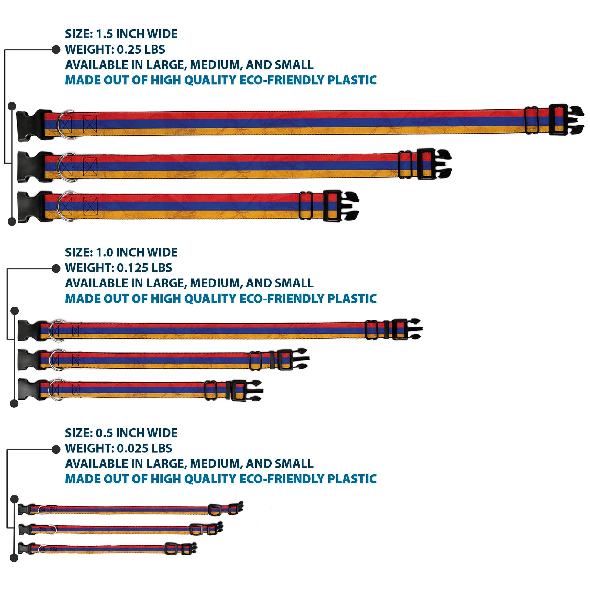Plastic Clip Collar - Armenia Flag Distressed Plastic Clip Collars Buckle-Down