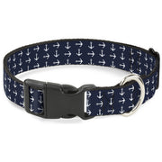 Plastic Clip Collar - Anchors Navy/White Plastic Clip Collars Buckle-Down