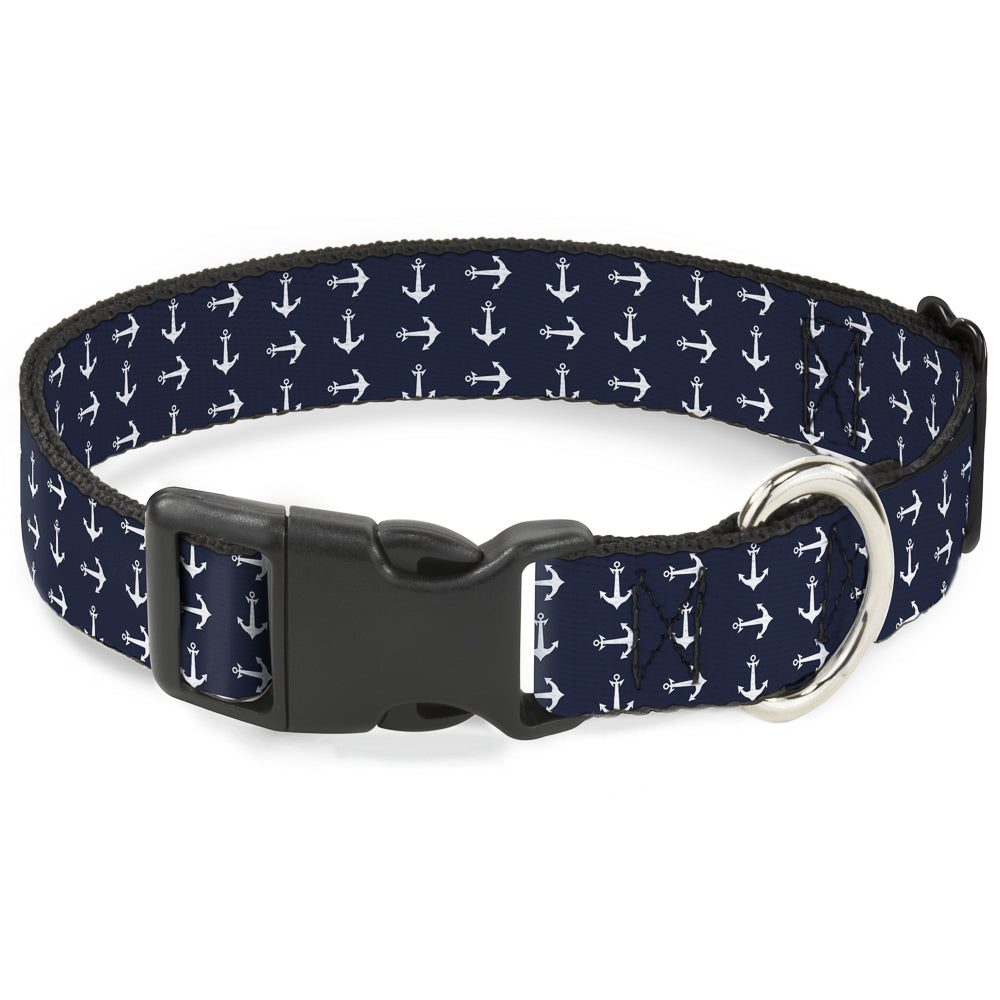 Plastic Clip Collar - Anchors Navy/White Plastic Clip Collars Buckle-Down