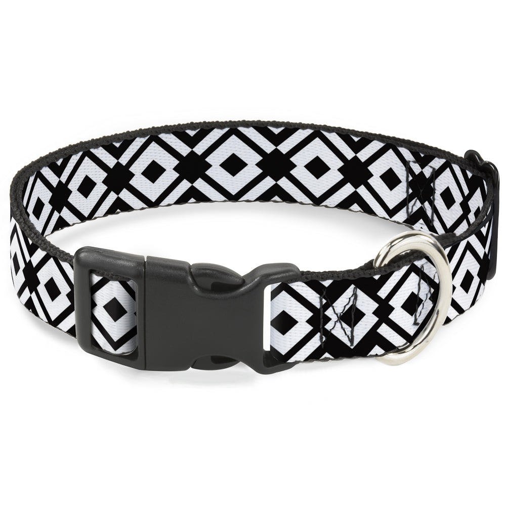 Plastic Clip Collar - Aztec2 White/Black Plastic Clip Collars Buckle-Down
