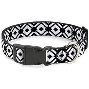 Plastic Clip Collar - Aztec2 White/Black Plastic Clip Collars Buckle-Down