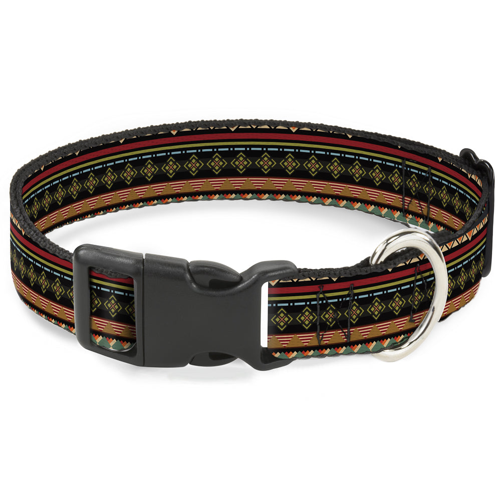 Plastic Clip Collar - Aztec5 Reds/Blues/Greens/Yellows Plastic Clip Collars Buckle-Down