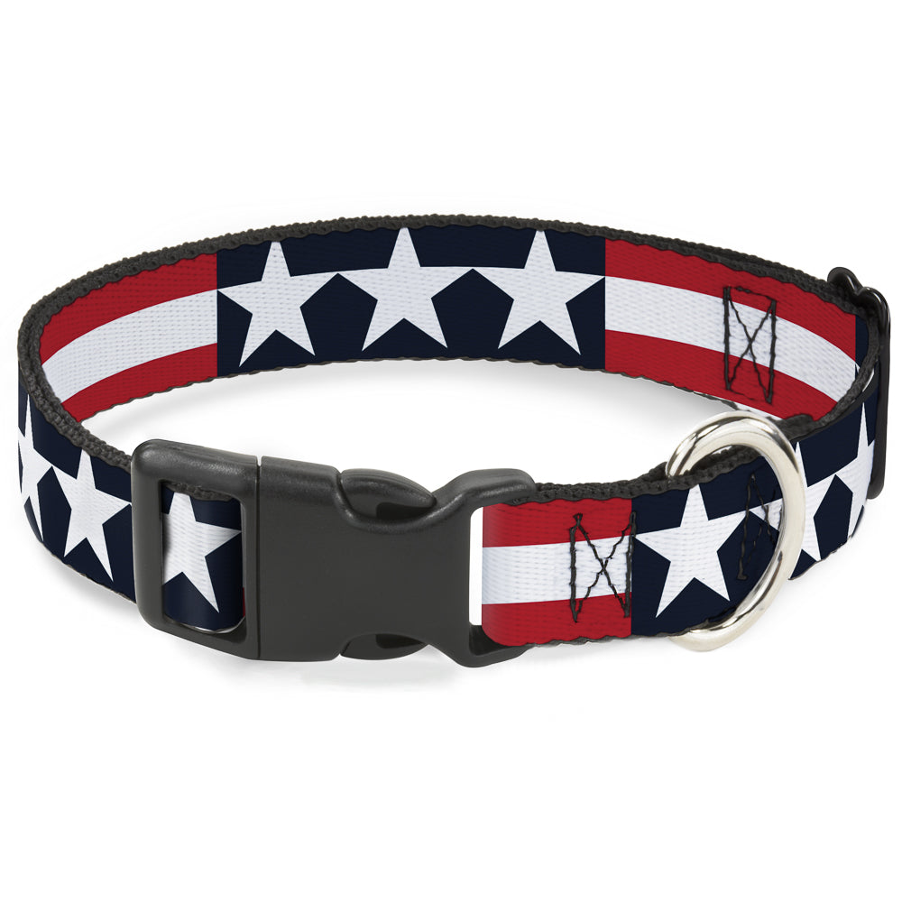 Plastic Clip Collar - Americana Stars & Stripes Plastic Clip Collars Buckle-Down