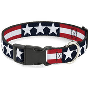 Plastic Clip Collar - Americana Stars & Stripes Plastic Clip Collars Buckle-Down