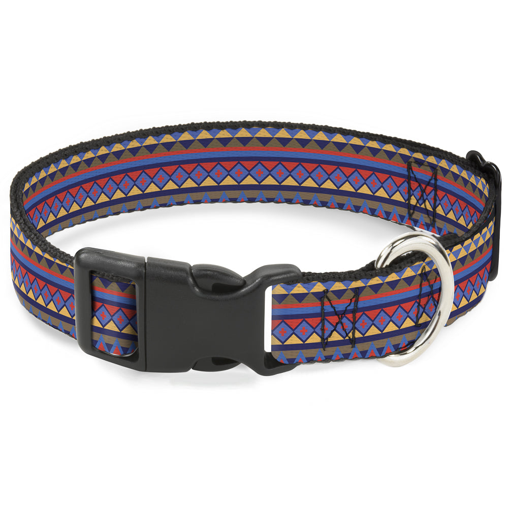 Plastic Clip Collar - Aztec 15 Blues/Yellow/Orange/Gray Plastic Clip Collars Buckle-Down