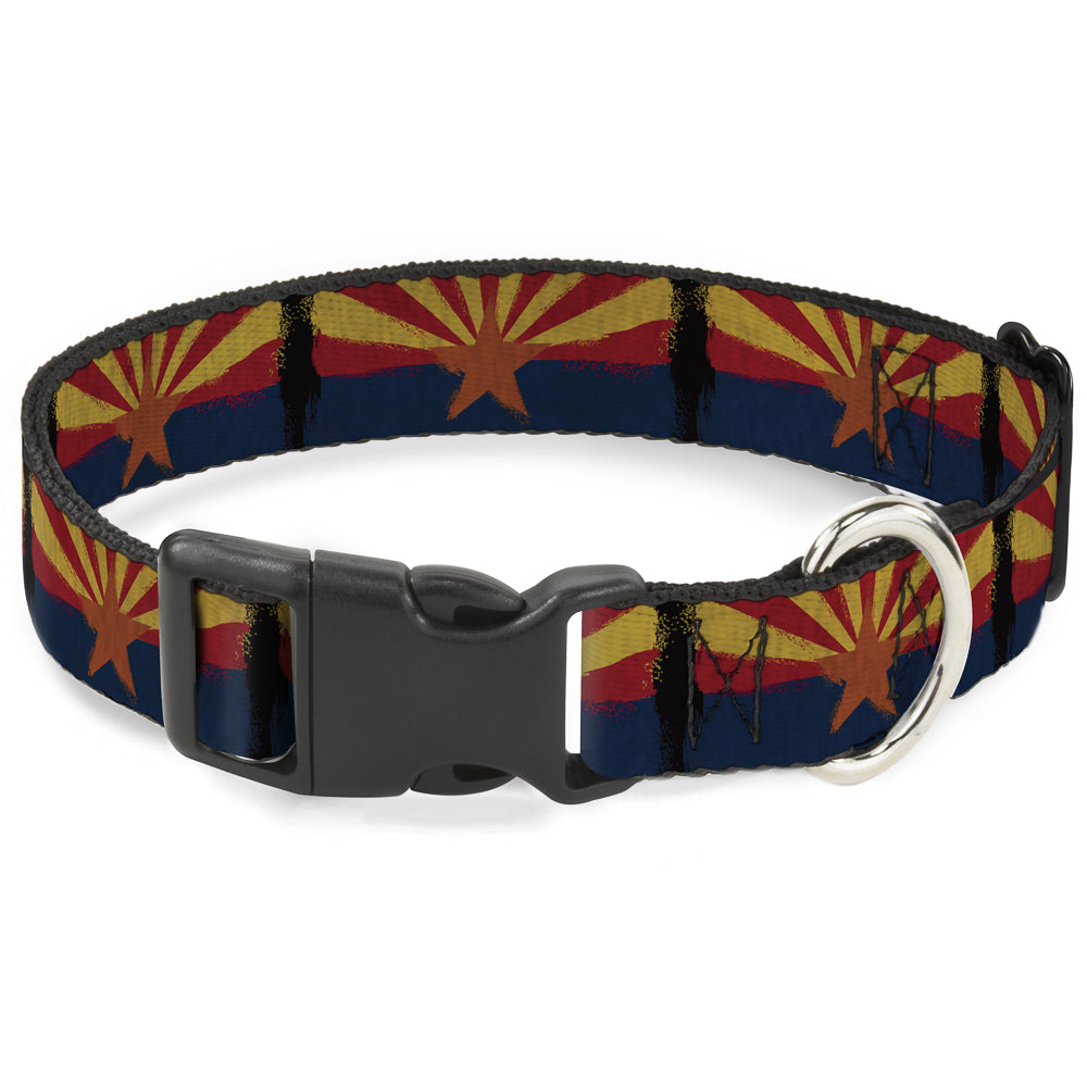 Plastic Clip Collar - Arizona Flag Distressed Painting Plastic Clip Collars Buckle-Down