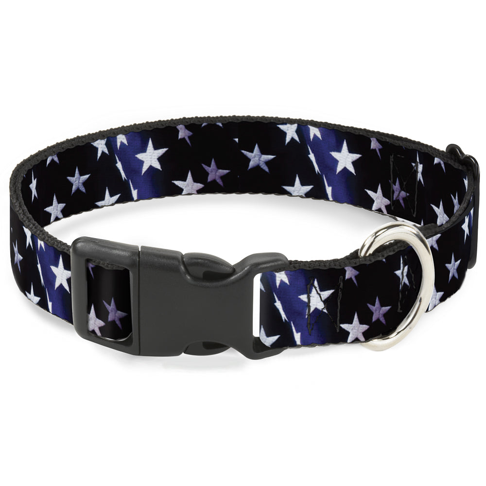 Plastic Clip Collar - American Flag Vivid Stars Blue/White Plastic Clip Collars Buckle-Down