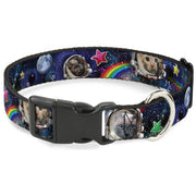 Plastic Clip Collar - Astronaut Cats in Space/Rainbows/Stars Plastic Clip Collars Buckle-Down