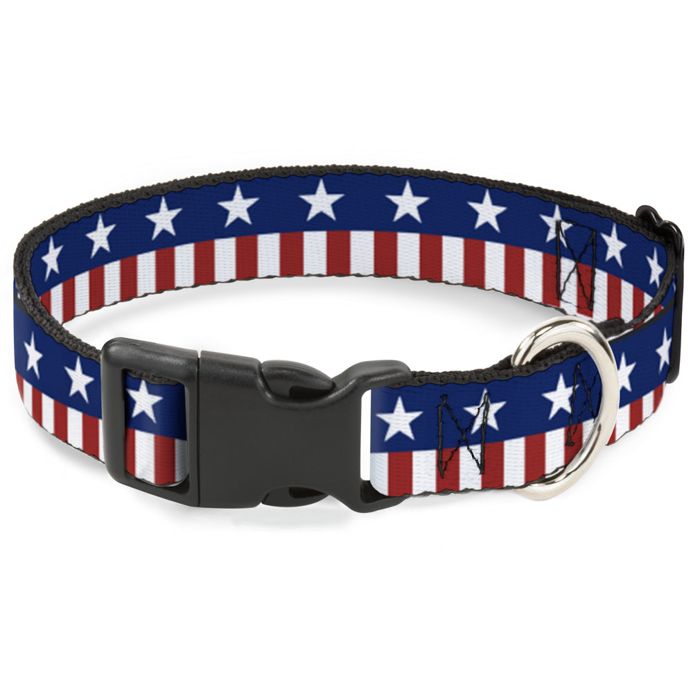 Plastic Clip Collar - Americana Stars & Stripes2 Blue/White/Red/White Plastic Clip Collars Buckle-Down