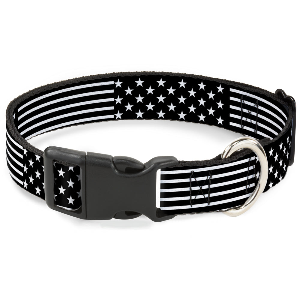 Plastic Clip Collar - Americana Stars & Stripes2 Black/White Plastic Clip Collars Buckle-Down