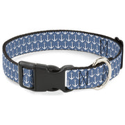 Plastic Clip Collar - Anchor2 Monogram Baby Blue/Navy/White Plastic Clip Collars Buckle-Down