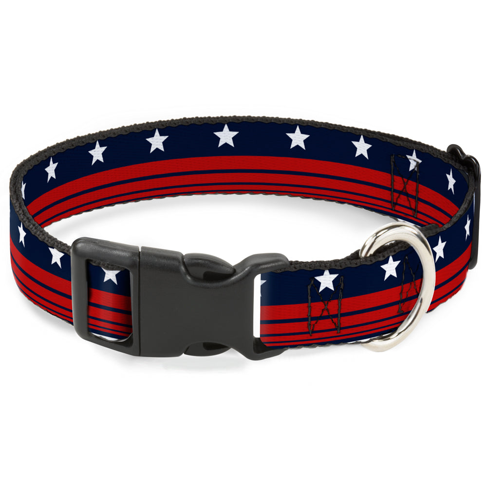 Plastic Clip Collar - Americana Stars & Stripes4 Blue/White/Red Plastic Clip Collars Buckle-Down