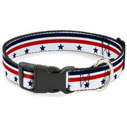 Plastic Clip Collar - Americana Stars & Stripes5 White/Blue/Red Plastic Clip Collars Buckle-Down