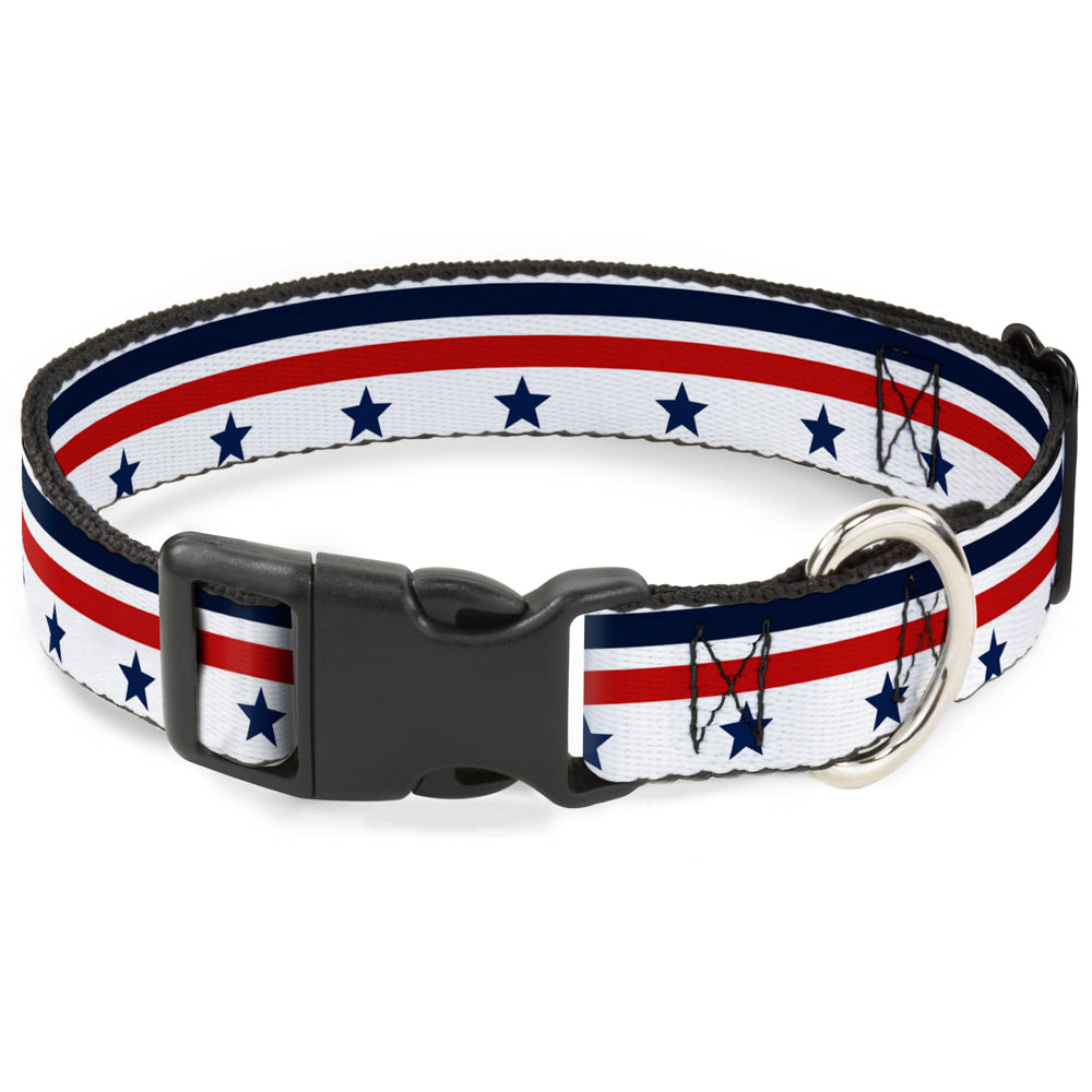 Plastic Clip Collar - Americana Stars & Stripes5 White/Blue/Red Plastic Clip Collars Buckle-Down