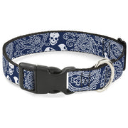 Plastic Clip Collar - Bandana/Skulls Royal/White Plastic Clip Collars Buckle-Down