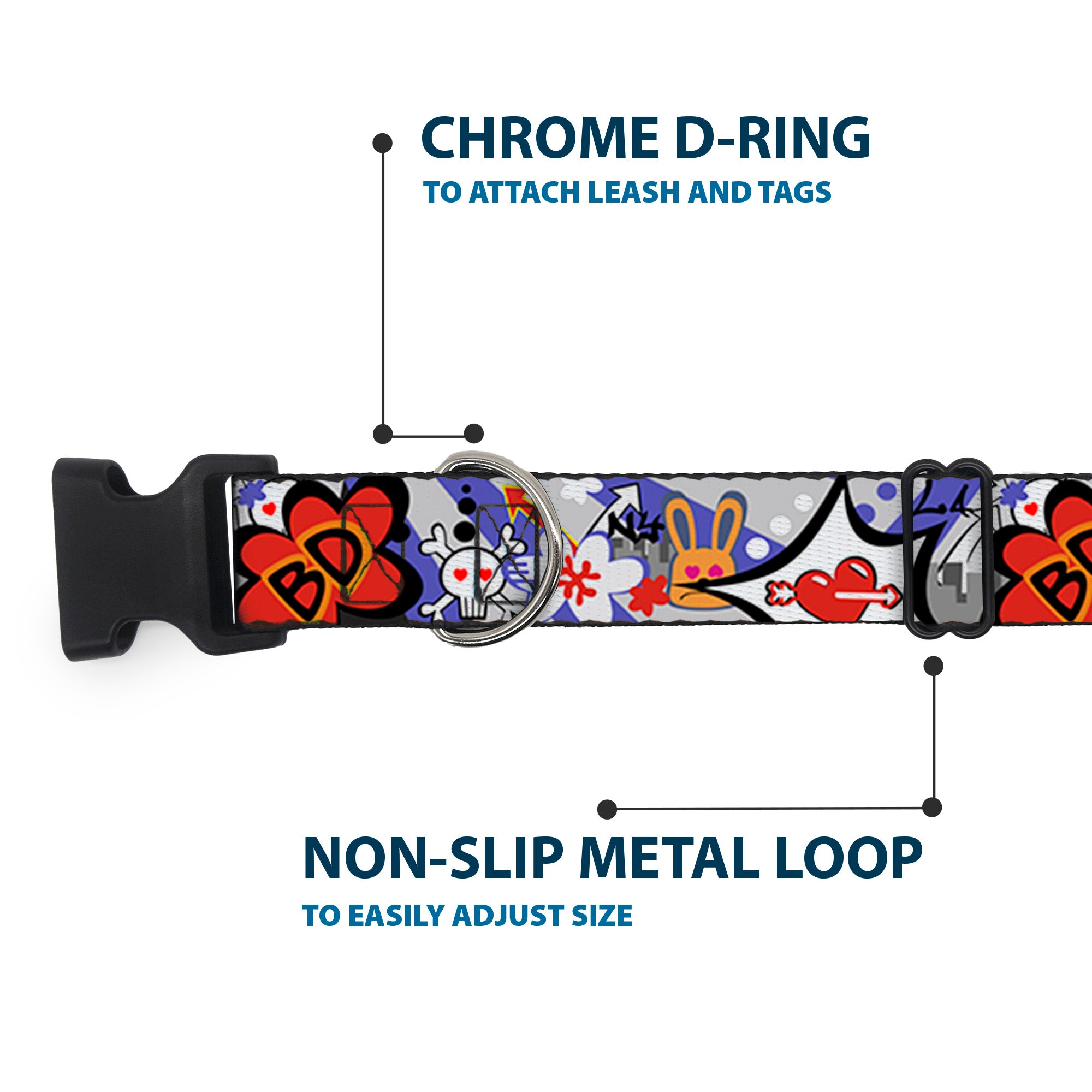 Plastic Clip Collar - BD Cartoon Plastic Clip Collars Buckle-Down