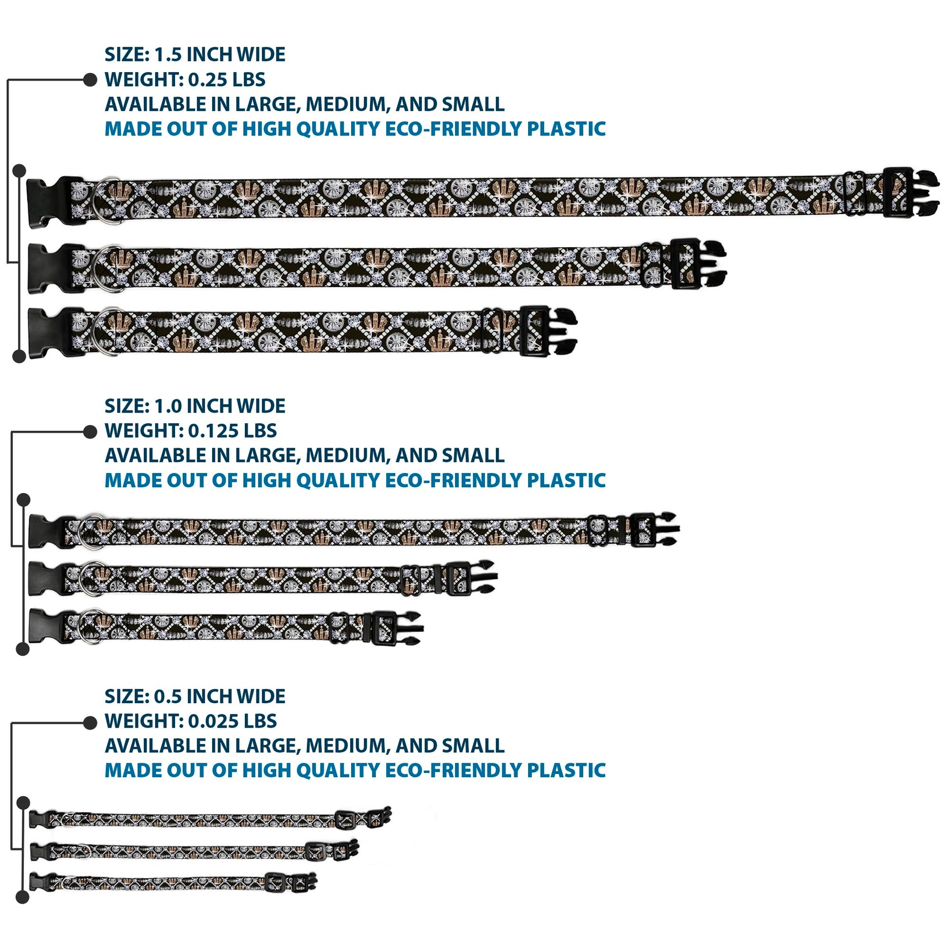 Plastic Clip Collar - Bling Plastic Clip Collars Buckle-Down