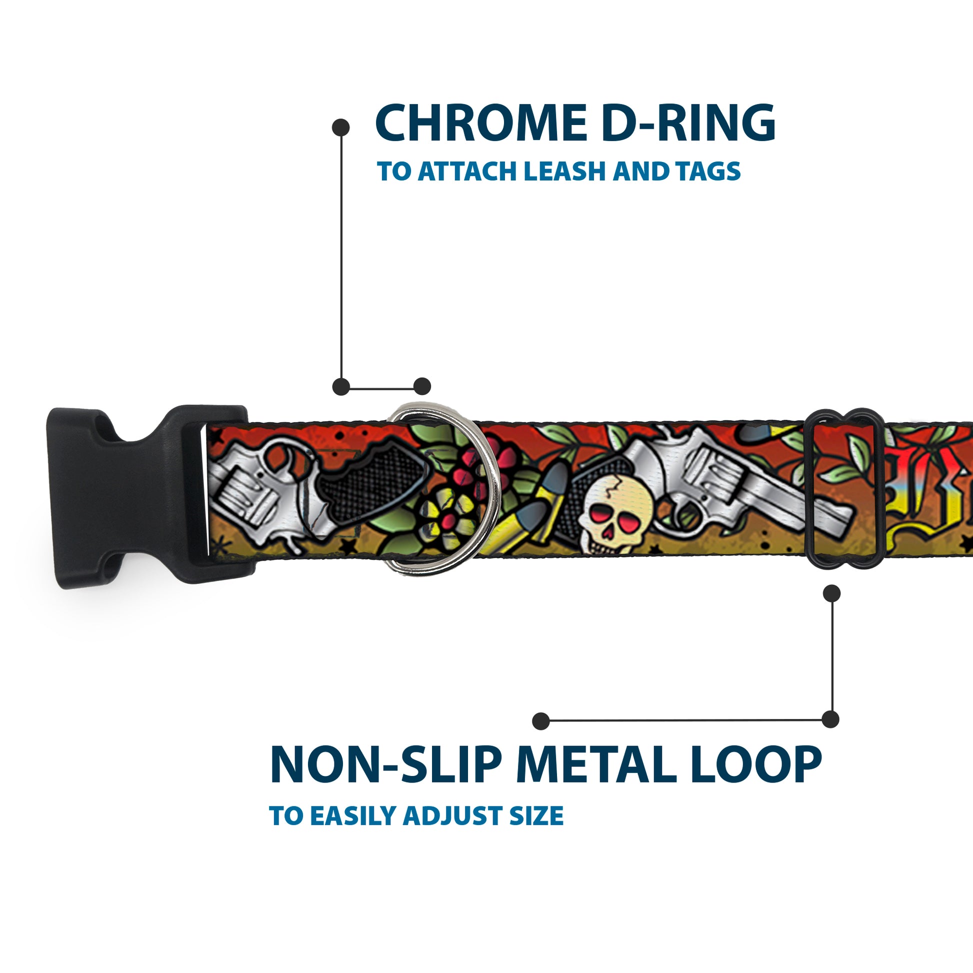 Plastic Clip Collar - Born to Raise Hell Red Plastic Clip Collars Buckle-Down