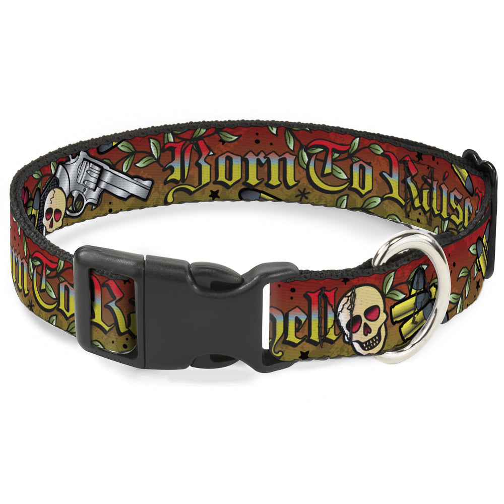 Plastic Clip Collar - Born to Raise Hell Red Plastic Clip Collars Buckle-Down