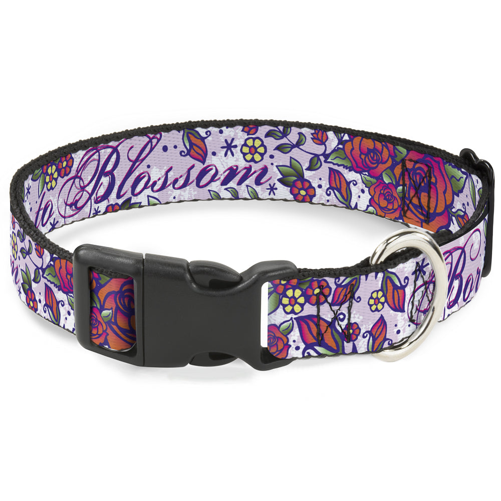 Plastic Clip Collar - Born to Blossom Blue Plastic Clip Collars Buckle-Down