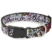 Plastic Clip Collar - Born to Blossom White Plastic Clip Collars Buckle-Down