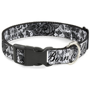 Plastic Clip Collar - Born to Blossom Black/White Plastic Clip Collars Buckle-Down