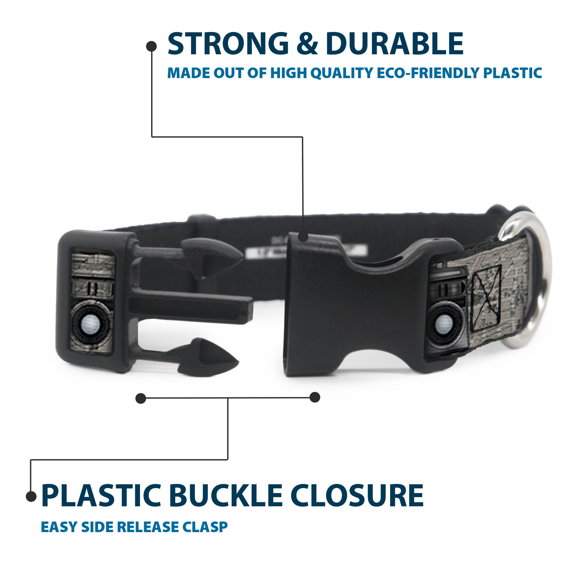 Plastic Clip Collar - Boombox Plastic Clip Collars Buckle-Down