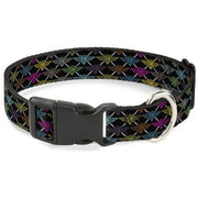 Plastic Clip Collar - BD Monogram Black/Multi Neon Plastic Clip Collars Buckle-Down