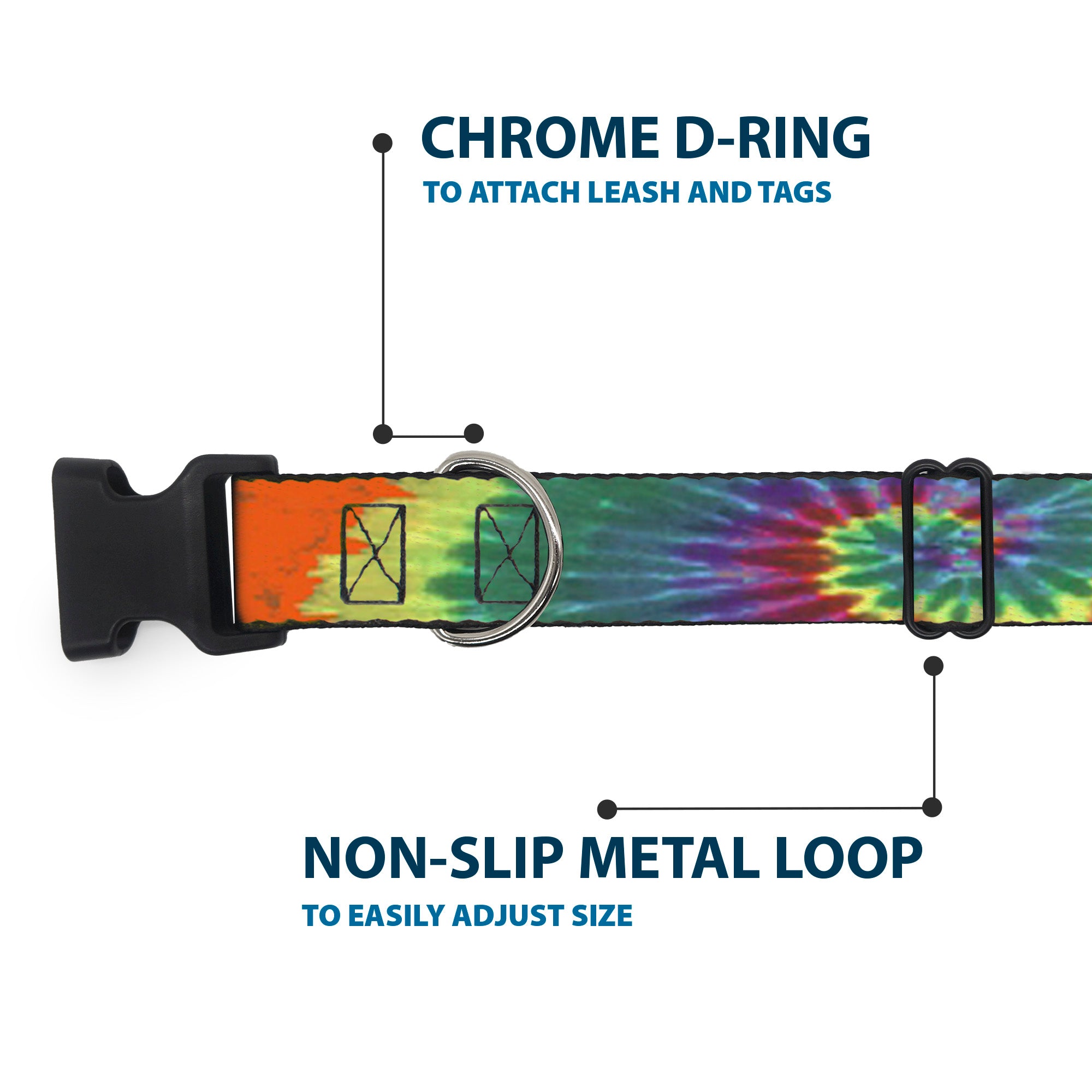 Plastic Clip Collar - BD Tie Dye Plastic Clip Collars Buckle-Down