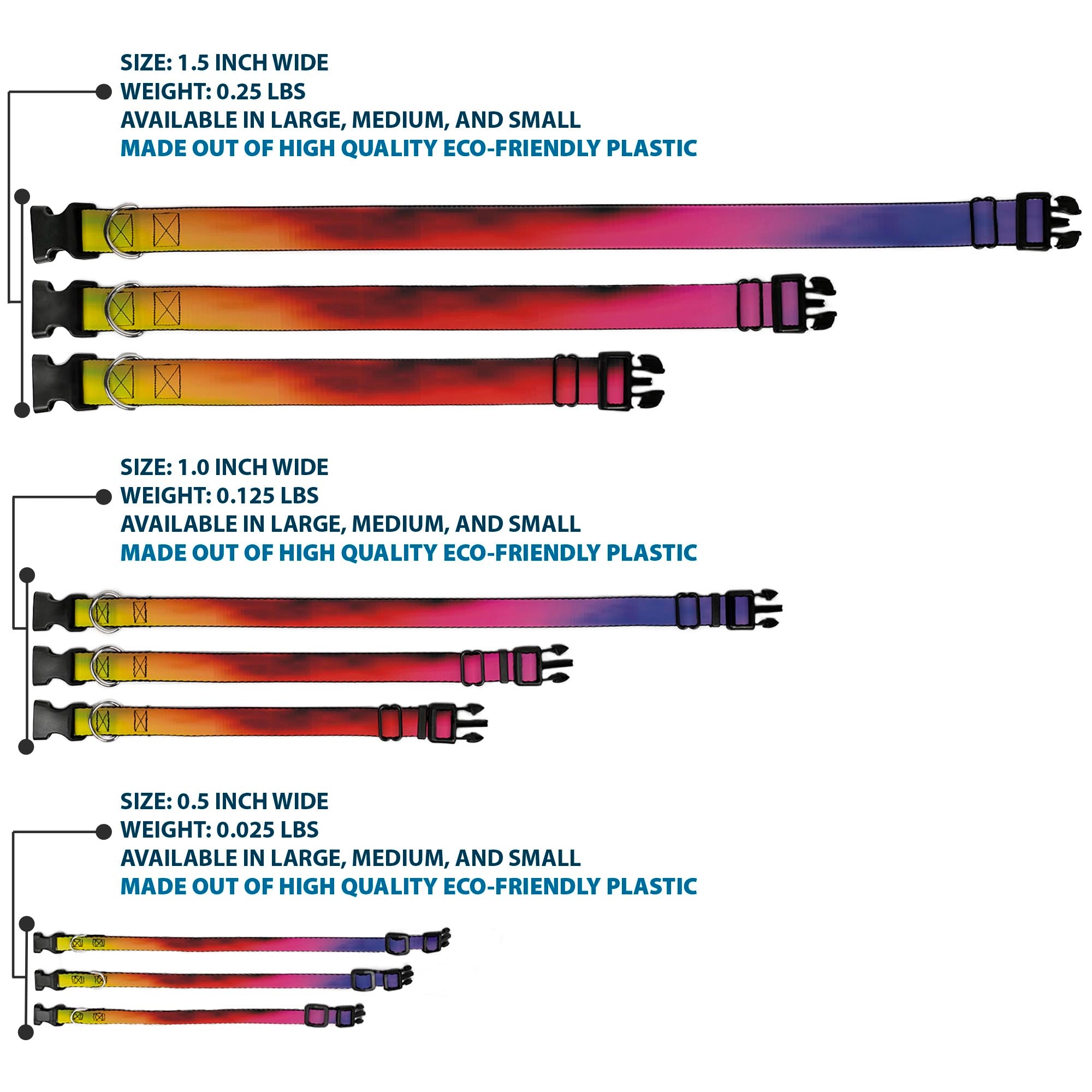 Plastic Clip Collar - BD Psychedelic Plastic Clip Collars Buckle-Down