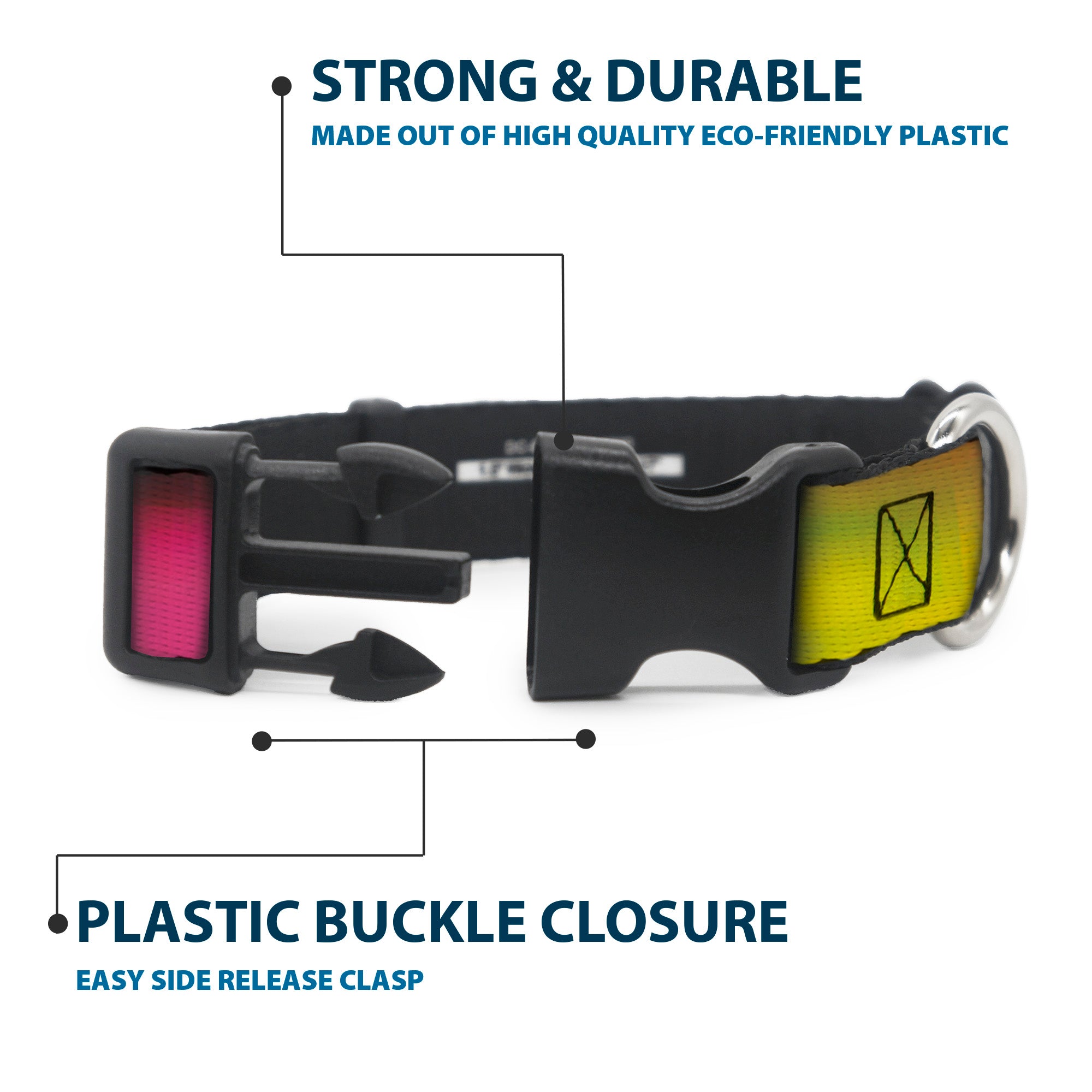 Plastic Clip Collar - BD Psychedelic Plastic Clip Collars Buckle-Down