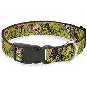 Plastic Clip Collar - Born to Raise Hell Yellow Plastic Clip Collars Buckle-Down