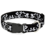Plastic Clip Collar - Butterfly Garden2 Black/White Plastic Clip Collars Buckle-Down