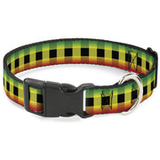 Plastic Clip Collar - Buffalo Plaid Rasta Plastic Clip Collars Buckle-Down